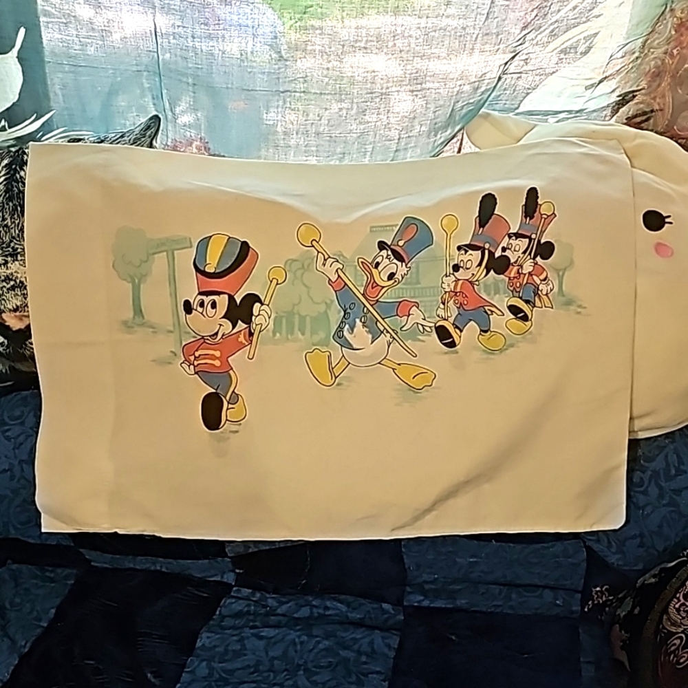 Vintage Walt Disney Productions Pillow Case Grandma Repaired Minor Damage